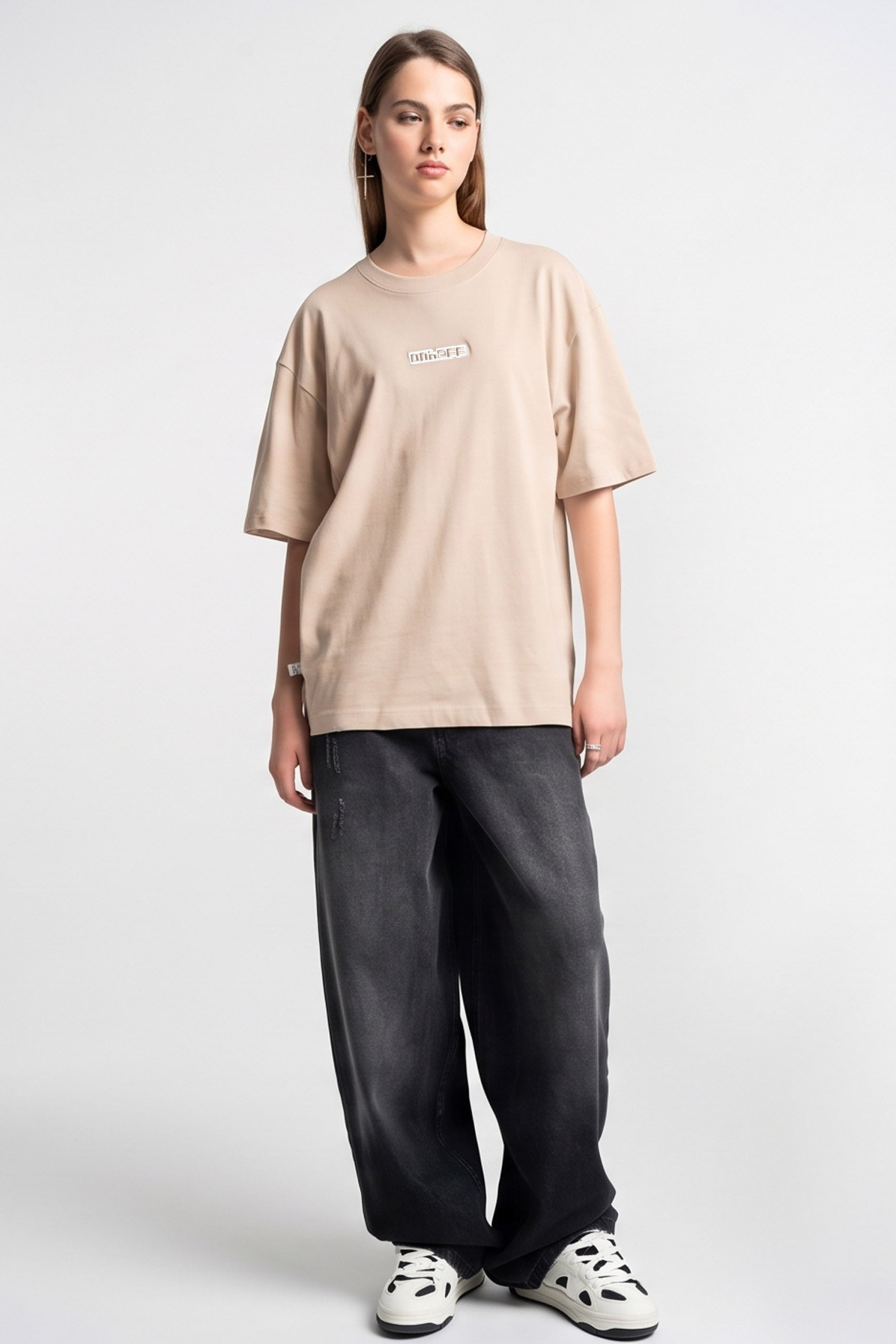 Czarne spodnie jeansowe SKATER