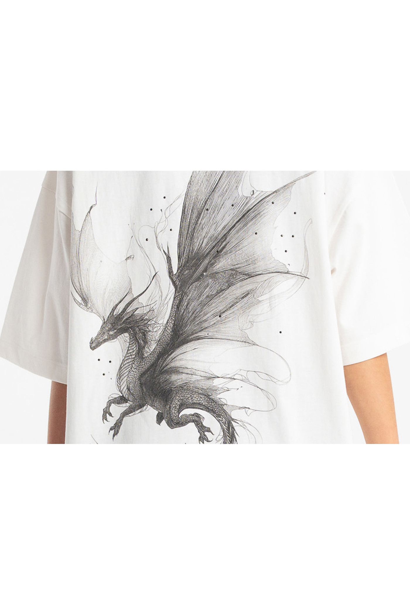 Biały t-shirt OVERSIZE z autorską grafiką z tyłu
