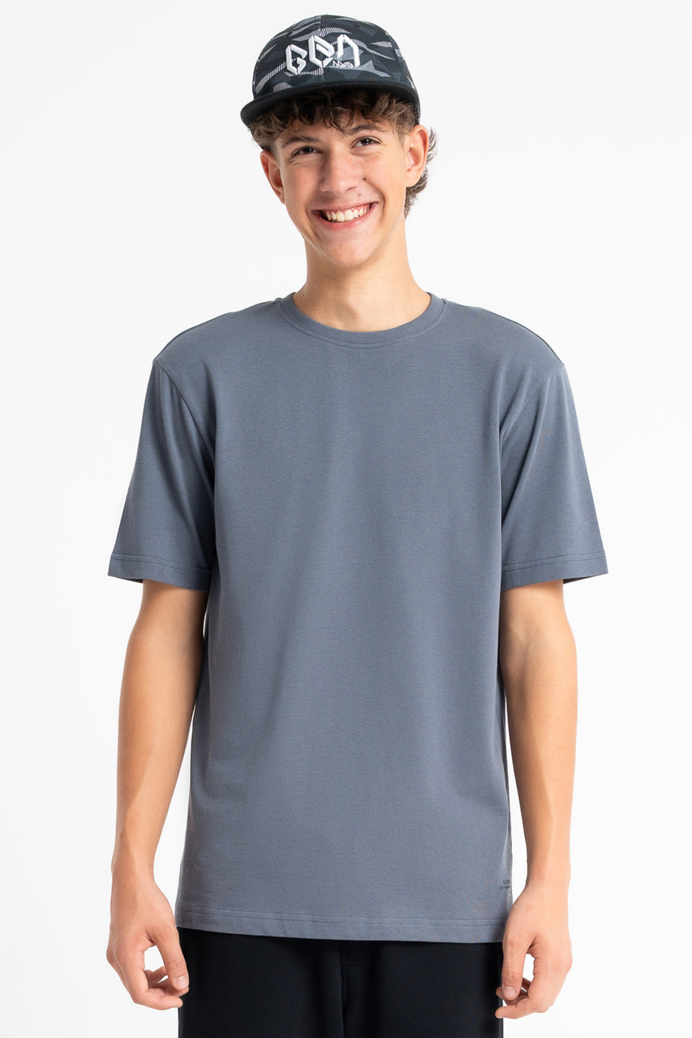 Szary t-shirt REGULAR bez nadruków