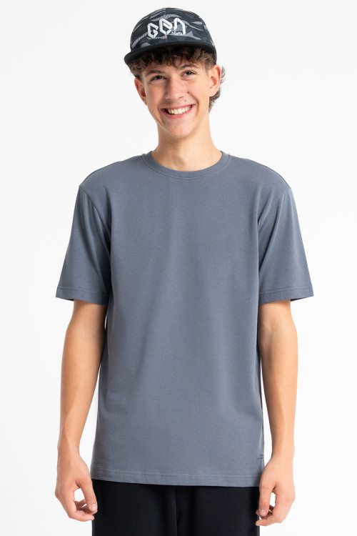 Szary t-shirt REGULAR bez nadruków