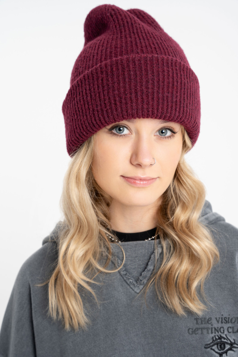 Bordowa czapka zimowa od Reporter