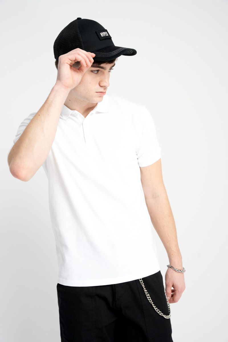 Biała koszulka polo REGULAR z krótkim rękawem od Reporter