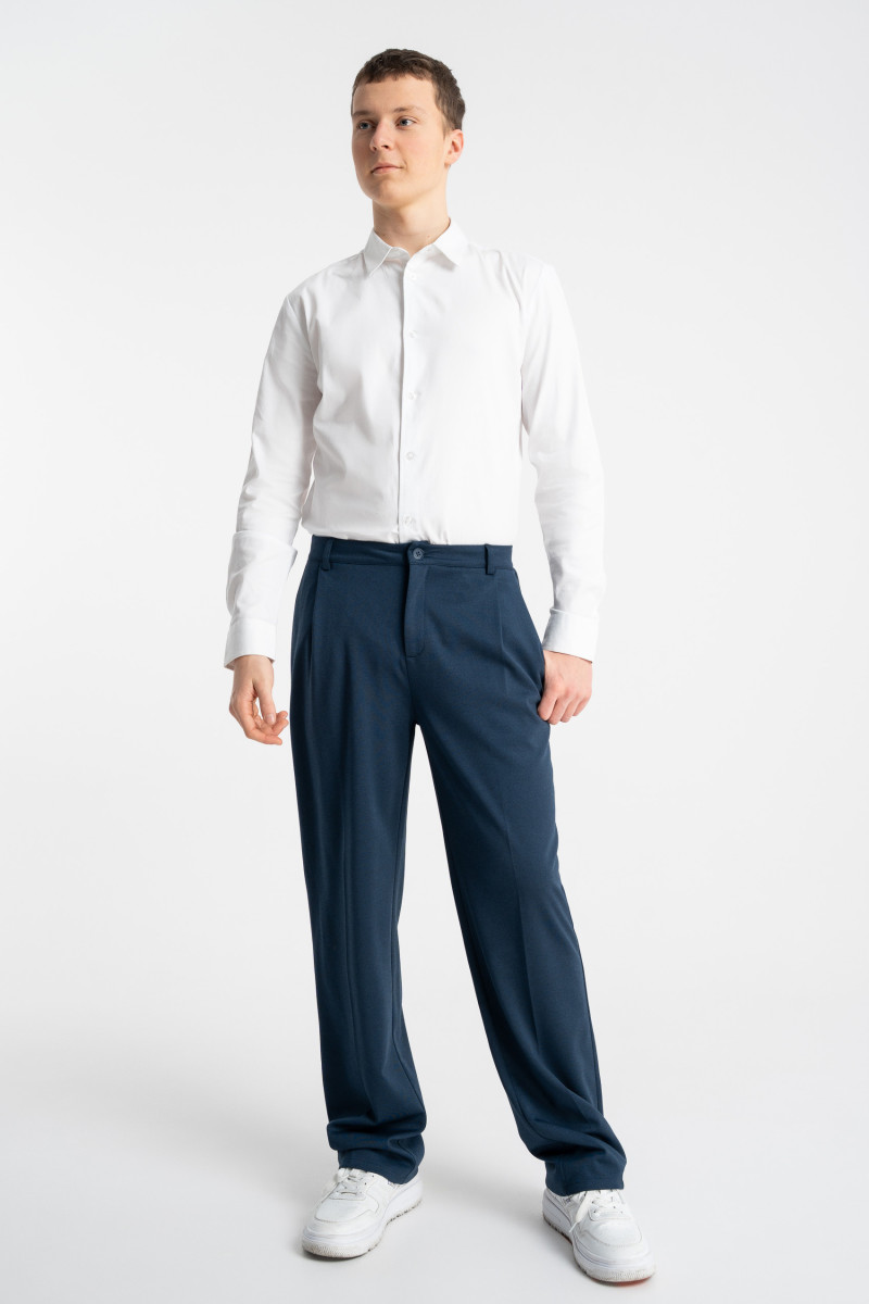 Granatowe spodnie garniturowe REGULAR od Reporter