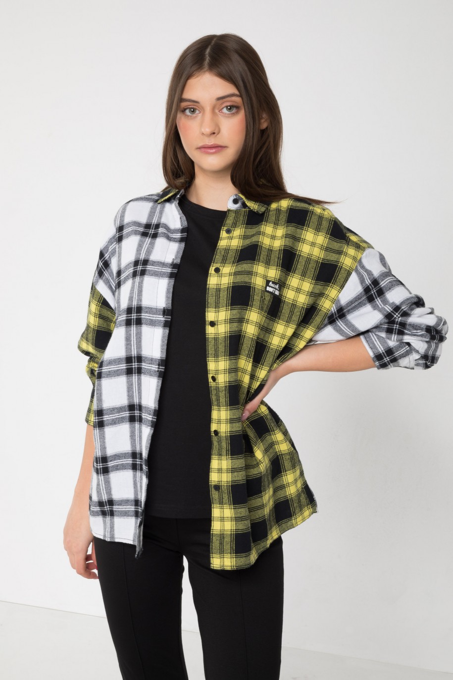 Koszula w kolorową kratę zapinana na guziki od Reporter